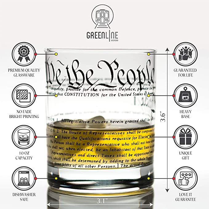 Greenline Goods Whiskey Glasses – United States Constitution