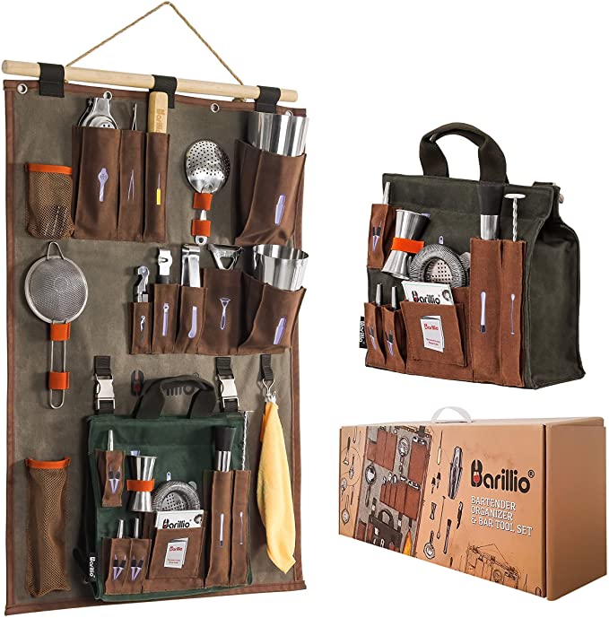 Bartender Wall Organizer With Bar tool Set
