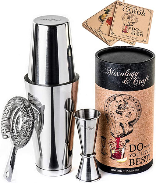 Simple Modern Cocktail Shaker Set with Jigger Lid | Stainless Steel Boston Shaker Insulated Martini Mixer for Mocktails | Classic | 20oz | Alpenglow