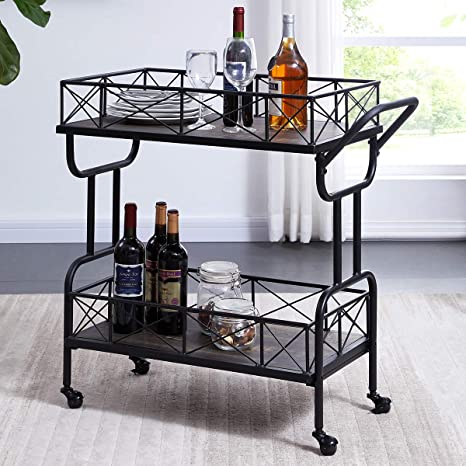 HOMISSUE Rolling Kitchen Serving Cart Bar Buffet Cart