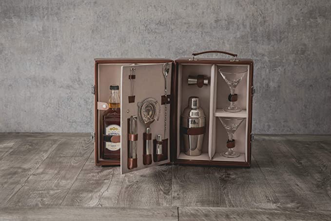 Legacy - a Picnic Time Brand Manhattan Cocktail Travel Set with Bar Tools, Mahogany