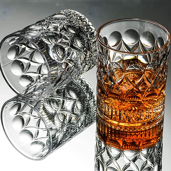 PARACITY Whiskey Glasses Set of 2, 9.5 oz Old Fashioned Glass