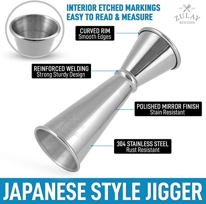 Double Cocktail Jigger Japanese Design Stainless Steel Cocktail