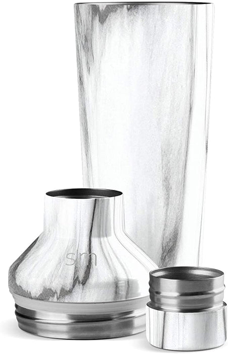 Simple Modern Cocktail Martini Shaker with Jigger Lid Gift Set