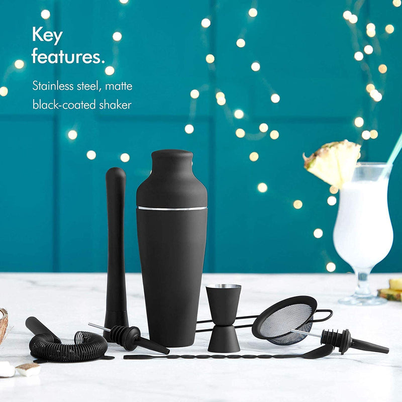 Matte Black Stainless Steel Cocktail Shaker Set