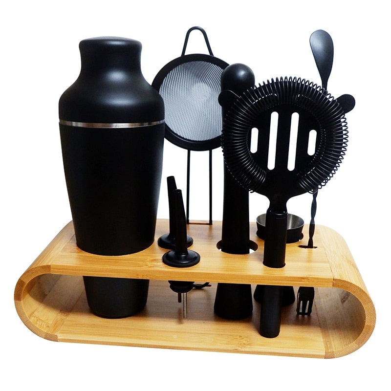 Matte Black Stainless Steel Cocktail Shaker Set