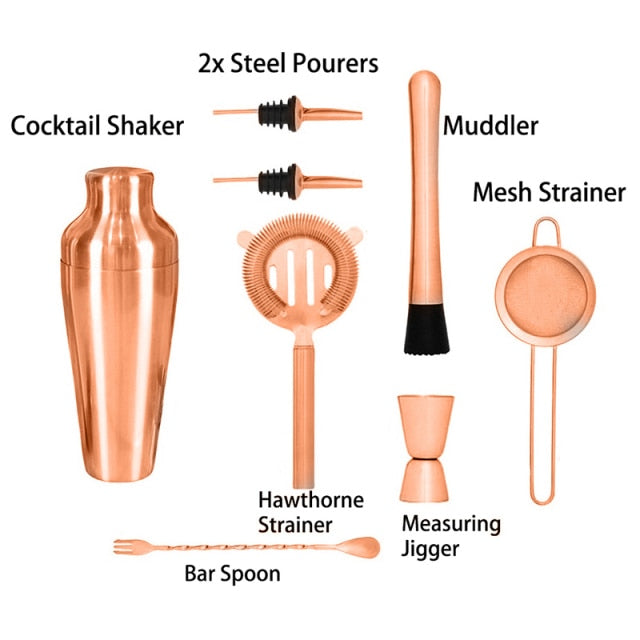Matte Black Stainless Steel Cocktail Shaker Set