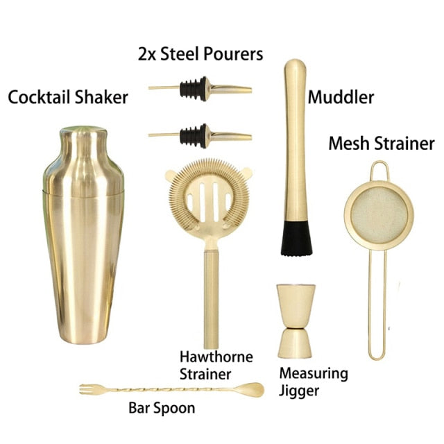 Matte Black Stainless Steel Cocktail Shaker Set