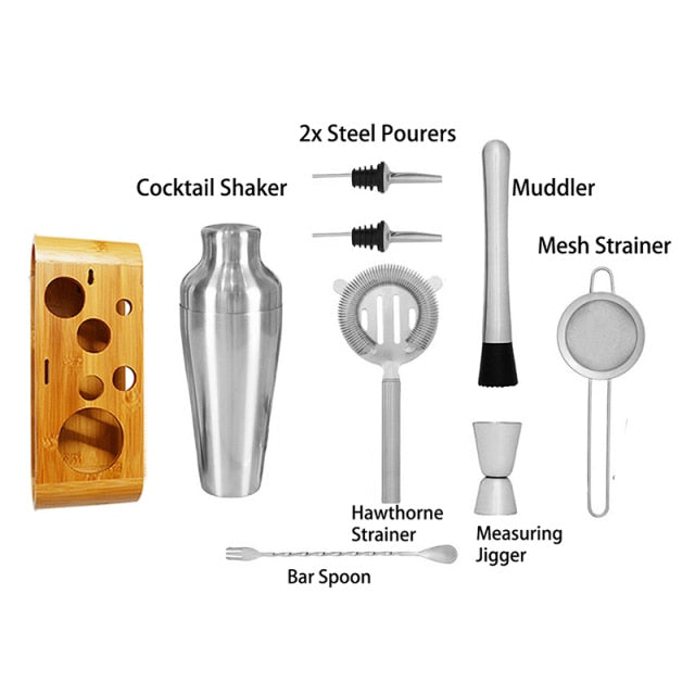 Matte Black Stainless Steel Cocktail Shaker Set