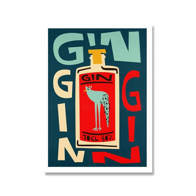 Cocktail Canvas Prints - Aperol Spritz, Gin, Manhattan, Negroni