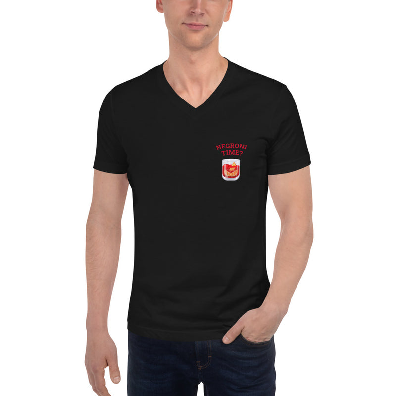 Negroni Time? Anytime! Unisex Short Sleeve V-Neck T-Shirt