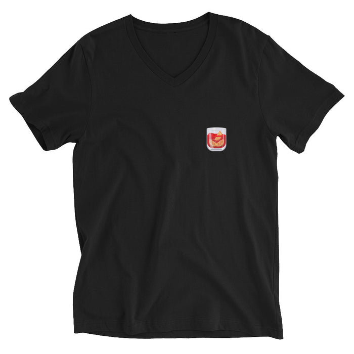 Negroni Glass Unisex Short Sleeve V-Neck Negroni T-Shirt
