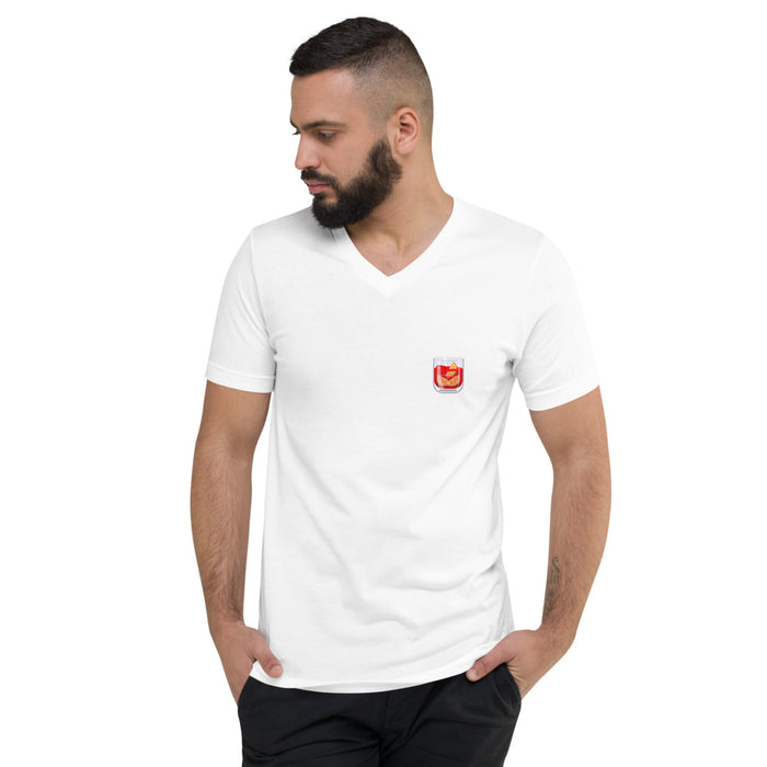 Negroni Glass Unisex Short Sleeve V-Neck Negroni T-Shirt