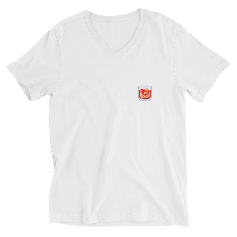Negroni Glass Unisex Short Sleeve V-Neck Negroni T-Shirt