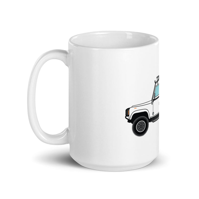 Land Rover White glossy mug