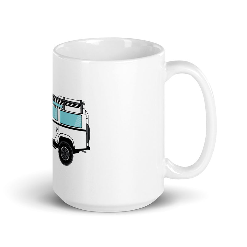 Land Rover White glossy mug